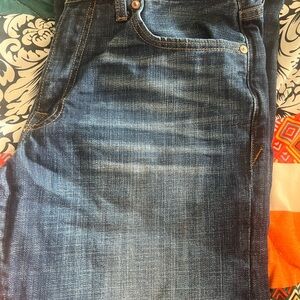 Lucky Brand Men's Faded Dark Blue Straight Jeans